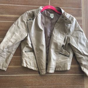LC Lauren Conrad Nude Faux Leather Moto Jacket